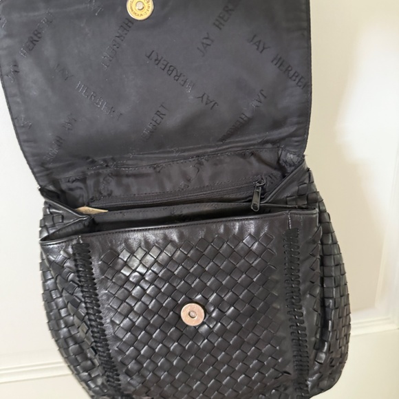 Jay Herbert by Sharif Black Woven Leather Shoulder Bag - Picture 7 of 14